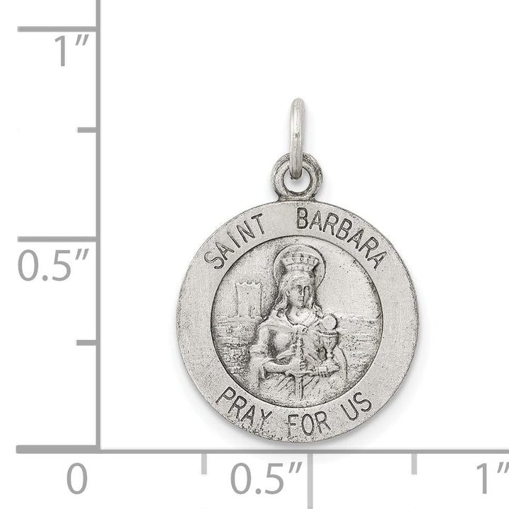 Lovely Rita's Pendants & Charms Sterling Silver Antiqued Saint Barbara Medal