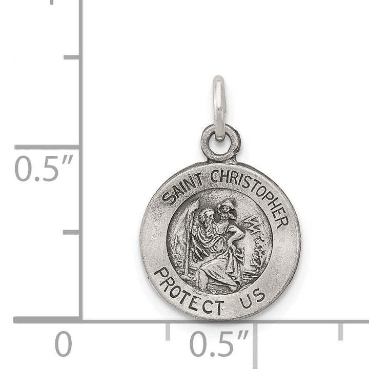 Lovely Rita's Pendants & Charms Sterling Silver Antiqued Saint Christopher Medal
