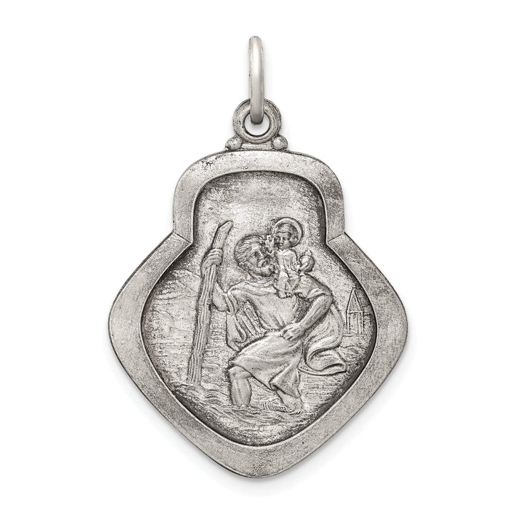 Lovely Rita's Pendants & Charms Sterling Silver Antiqued Saint Christopher Medal