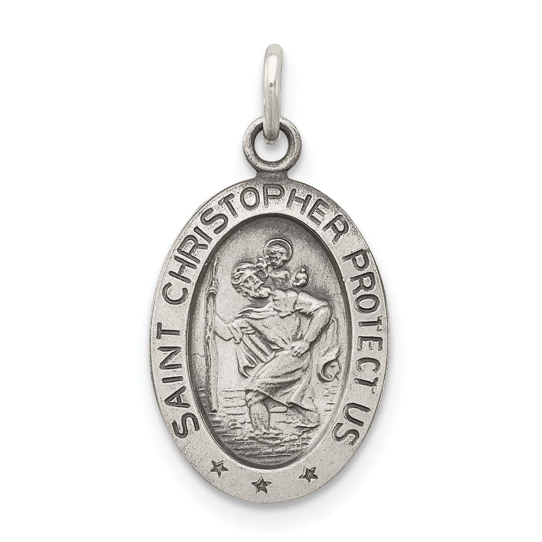 Lovely Rita's Pendants & Charms Sterling Silver Antiqued Saint Christopher Medal