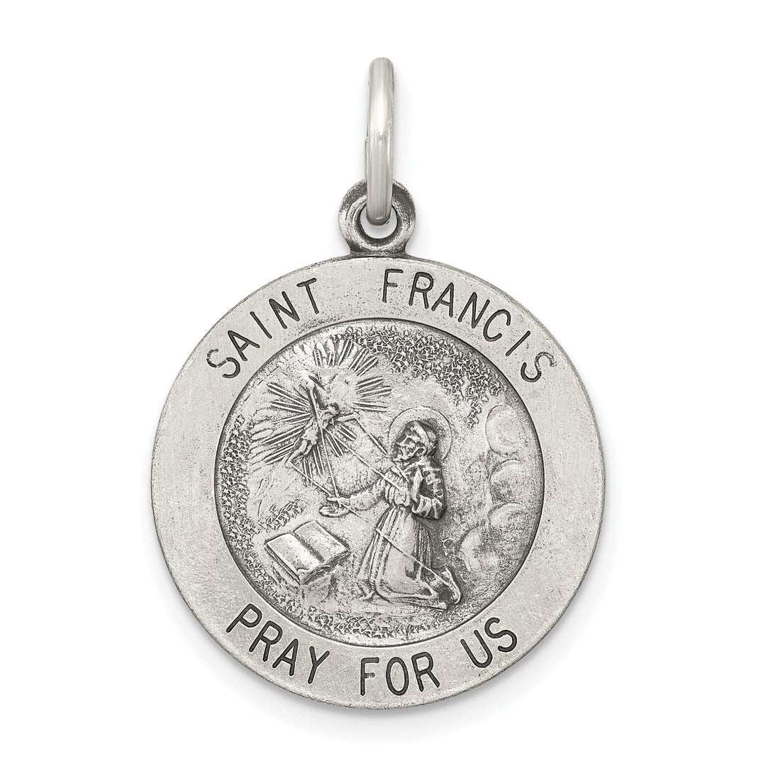 Lovely Rita's Pendants & Charms Sterling Silver Antiqued Saint Francis Medal