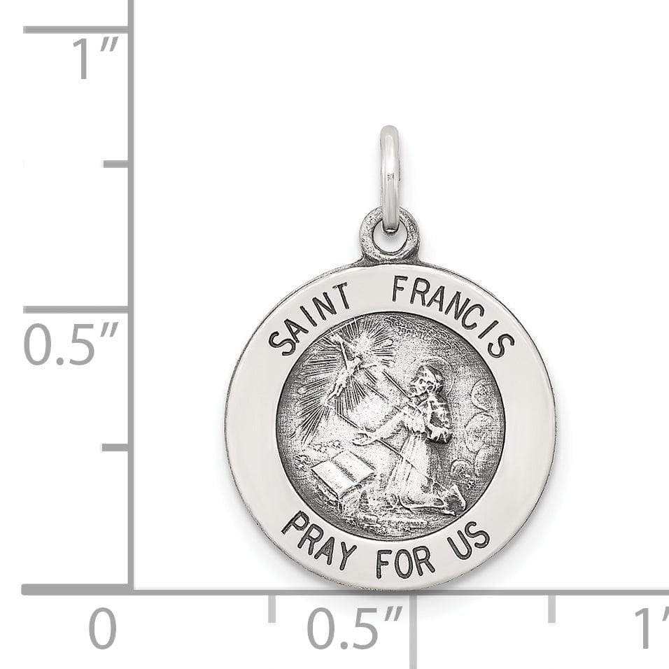 Lovely Rita's Pendants & Charms Sterling Silver Antiqued Saint Francis Medal