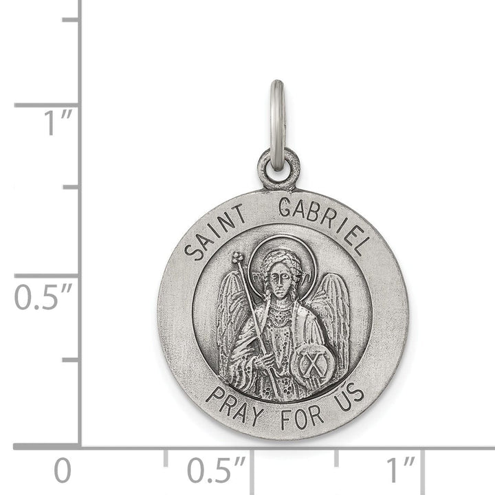 Lovely Rita's Pendants & Charms Sterling Silver Antiqued Saint Gabriel Medal