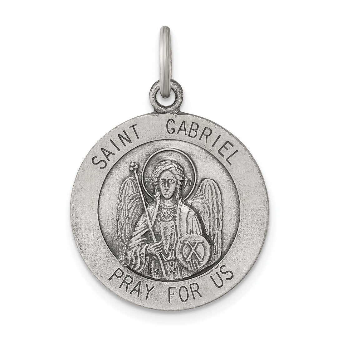 Lovely Rita's Pendants & Charms Sterling Silver Antiqued Saint Gabriel Medal