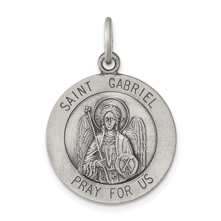 Lovely Rita's Pendants & Charms Sterling Silver Antiqued Saint Gabriel Medal