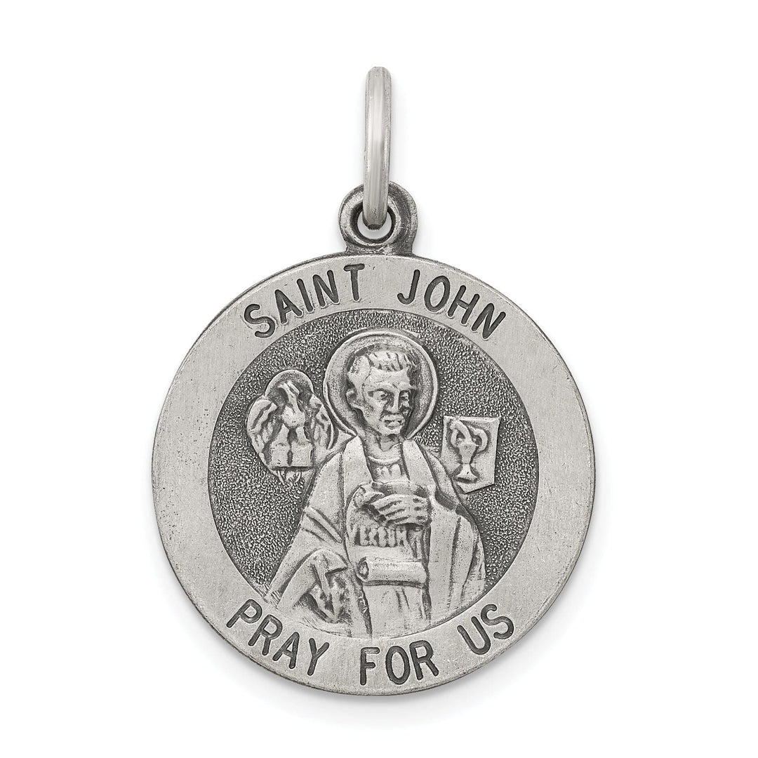 Lovely Rita's Pendants & Charms Sterling Silver Antiqued Saint John Medal