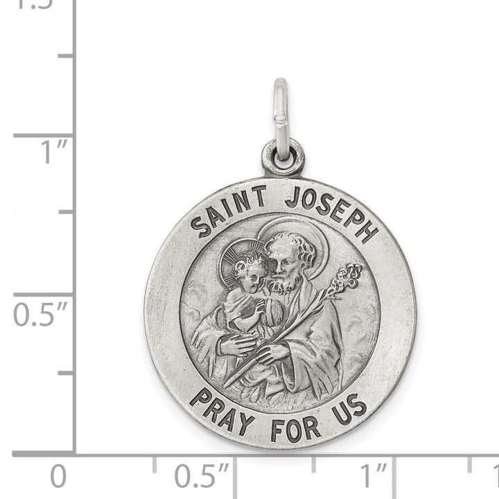 Lovely Rita's Pendants & Charms Sterling Silver Antiqued Saint Joseph Medal