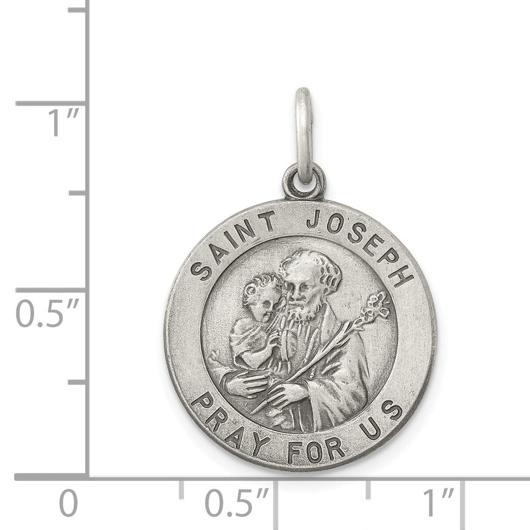 Lovely Rita's Pendants & Charms Sterling Silver Antiqued Saint Joseph Medal