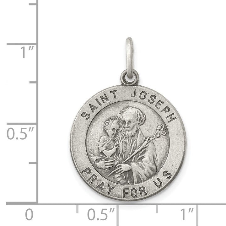 Lovely Rita's Pendants & Charms Sterling Silver Antiqued Saint Joseph Medal