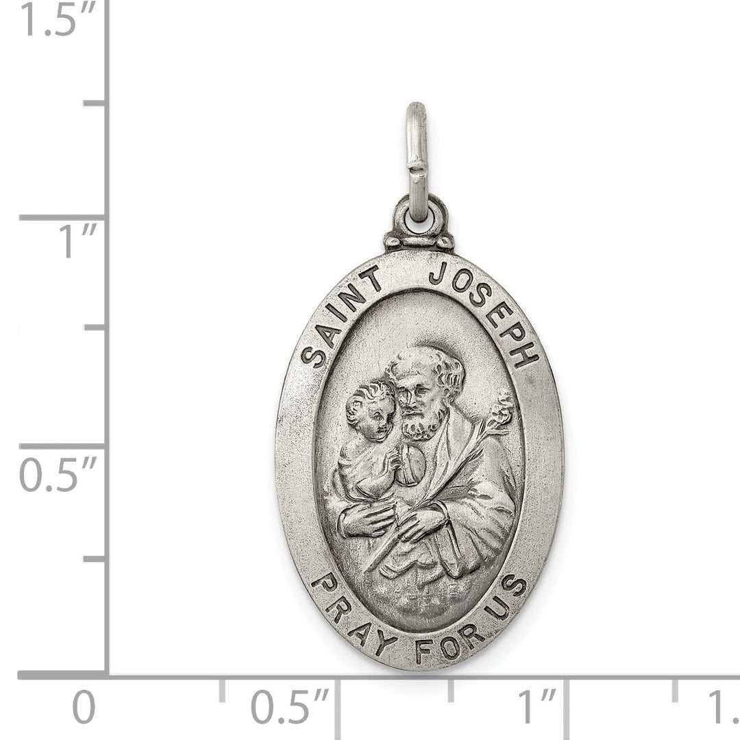 Lovely Rita's Pendants & Charms Sterling Silver Antiqued Saint Joseph Medal