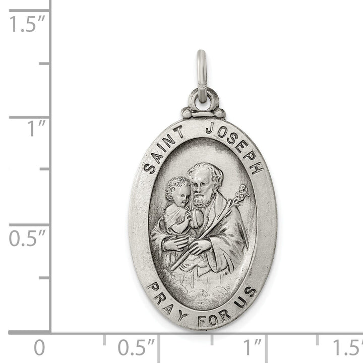 Lovely Rita's Pendants & Charms Sterling Silver Antiqued Saint Joseph Medal
