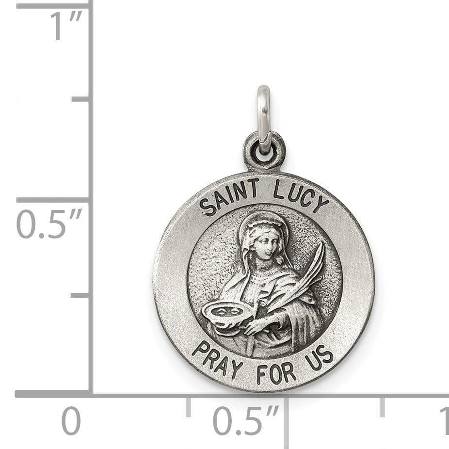 Lovely Rita's Pendants & Charms Sterling Silver Antiqued Saint Lucy Medal