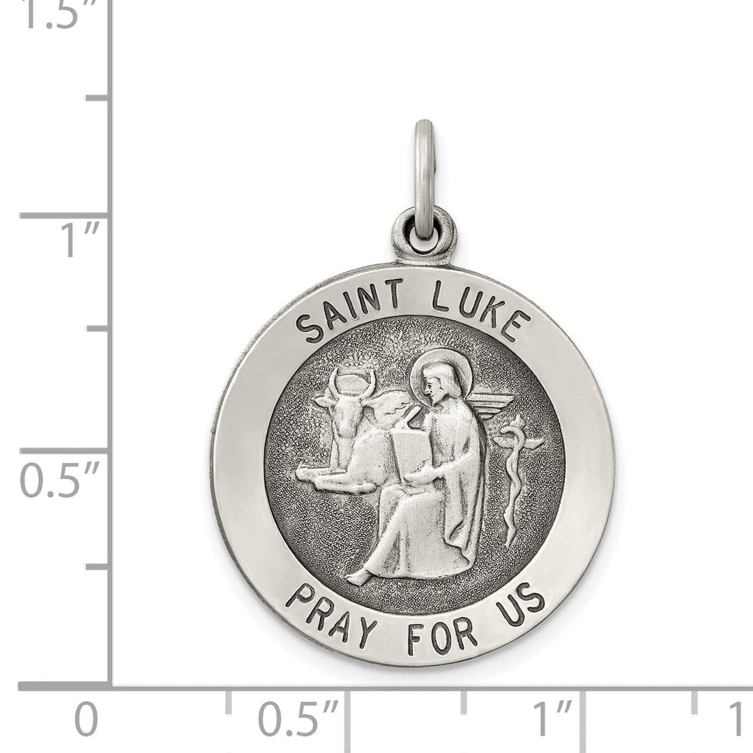 Lovely Rita's Pendants & Charms Sterling Silver Antiqued Saint Luke Medal