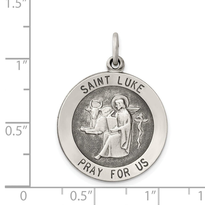 Lovely Rita's Pendants & Charms Sterling Silver Antiqued Saint Luke Medal