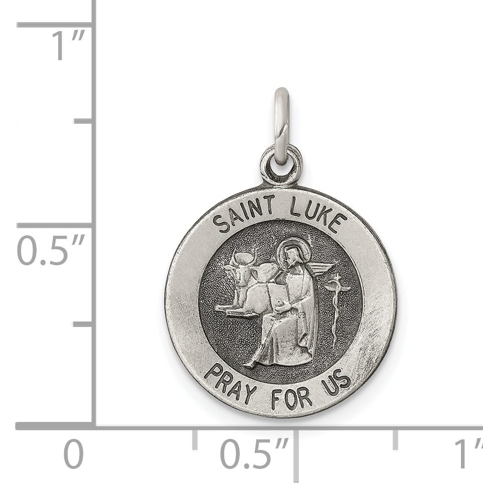 Lovely Rita's Pendants & Charms Sterling Silver Antiqued Saint Luke Medal
