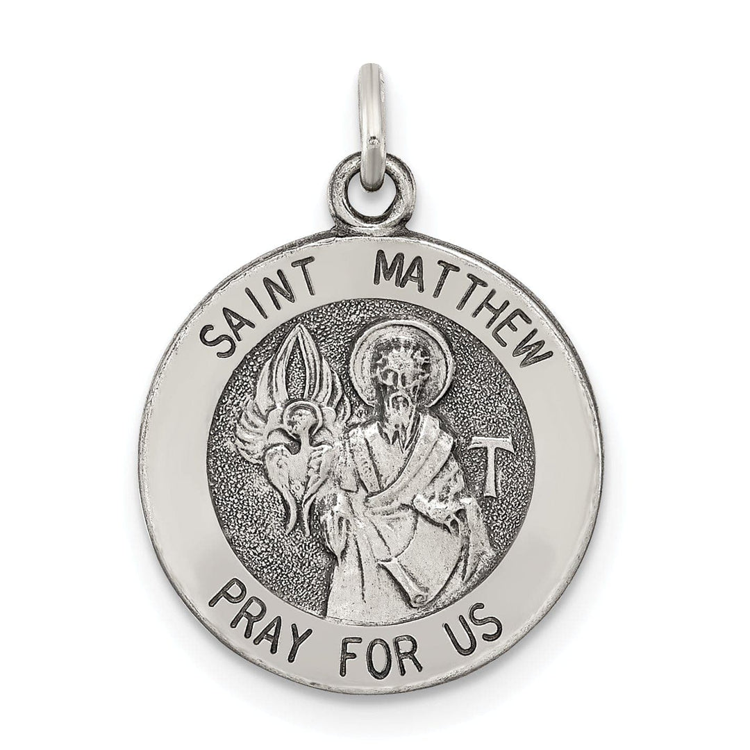 Lovely Rita's Pendants & Charms Sterling Silver Antiqued Saint Matthew Medal