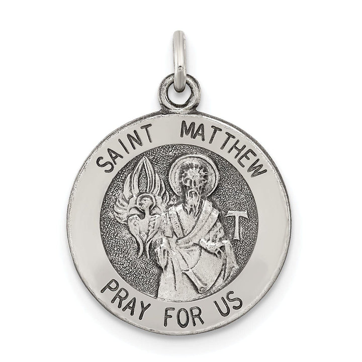 Lovely Rita's Pendants & Charms Sterling Silver Antiqued Saint Matthew Medal