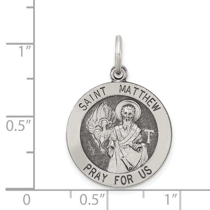 Lovely Rita's Pendants & Charms Sterling Silver Antiqued Saint Matthew Medal