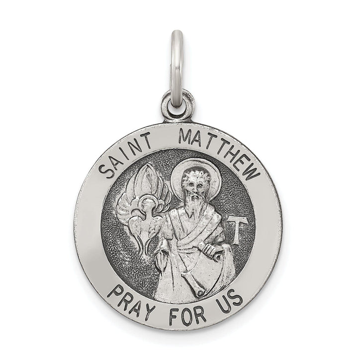 Lovely Rita's Pendants & Charms Sterling Silver Antiqued Saint Matthew Medal