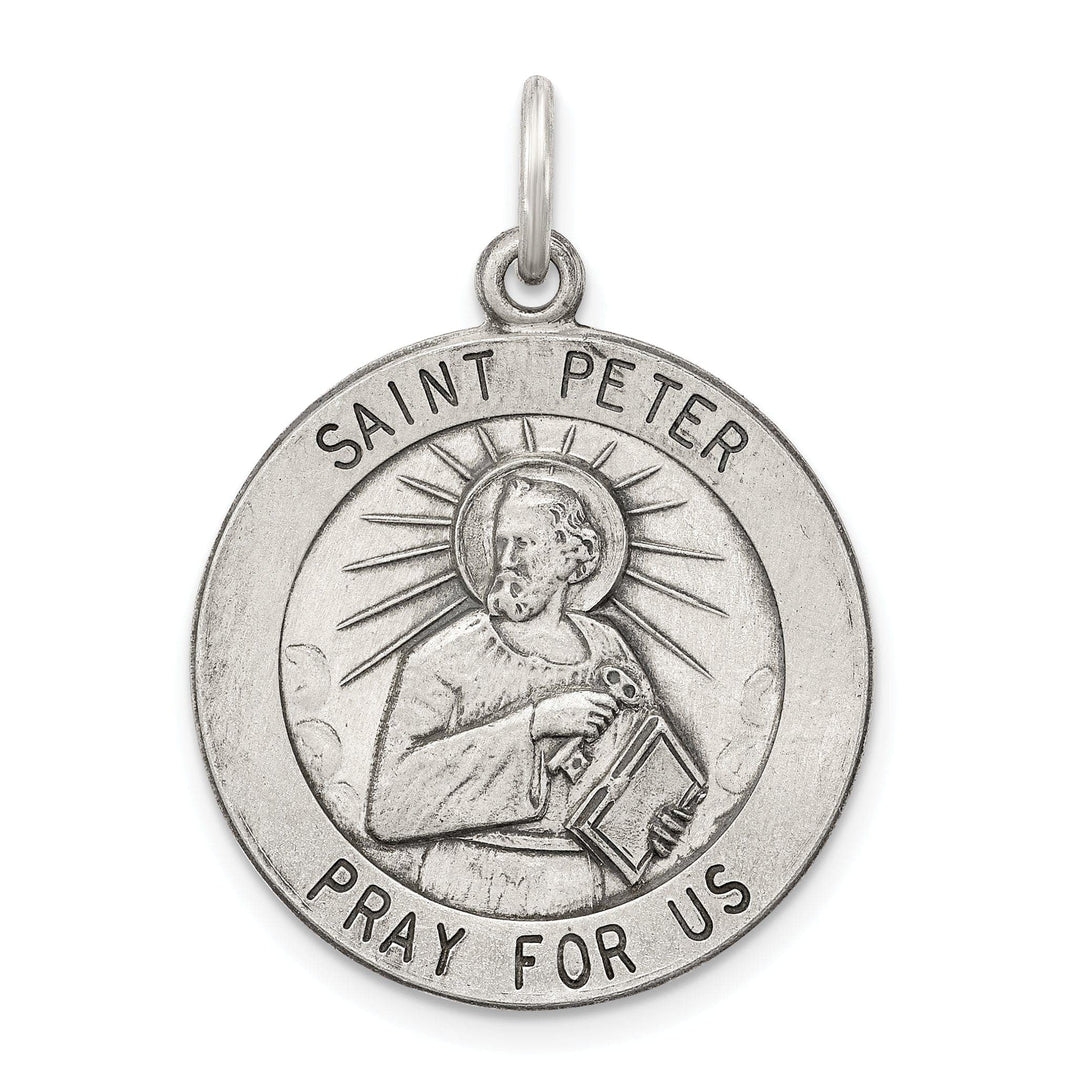 Lovely Rita's Pendants & Charms Sterling Silver Antiqued Saint Peter Medal