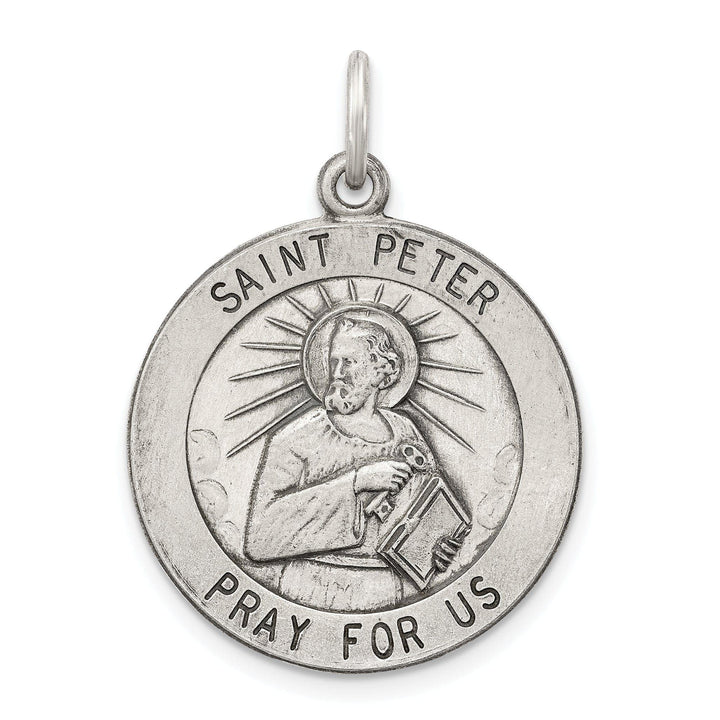 Lovely Rita's Pendants & Charms Sterling Silver Antiqued Saint Peter Medal