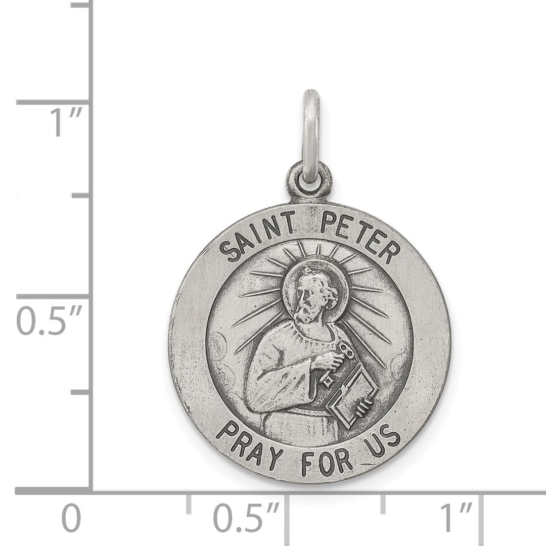 Lovely Rita's Pendants & Charms Sterling Silver Antiqued Saint Peter Medal