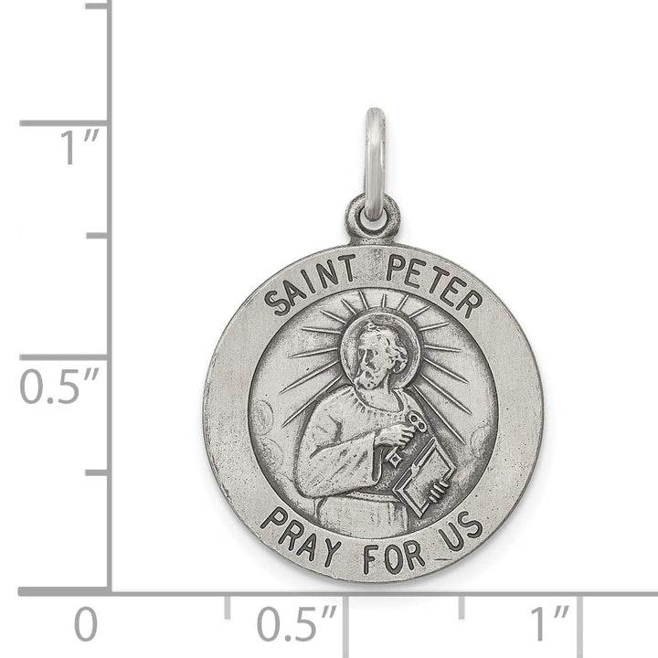 Lovely Rita's Pendants & Charms Sterling Silver Antiqued Saint Peter Medal