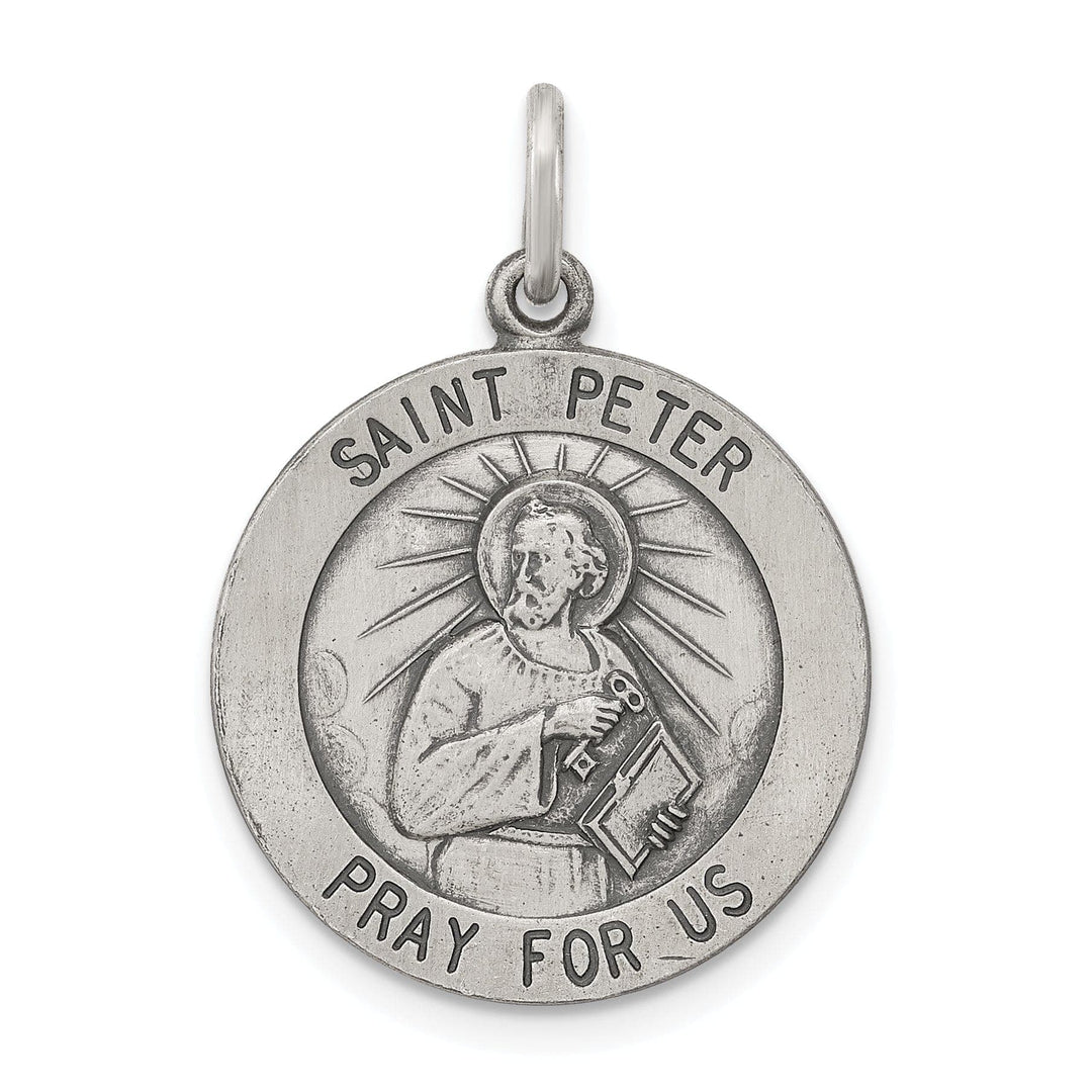 Lovely Rita's Pendants & Charms Sterling Silver Antiqued Saint Peter Medal