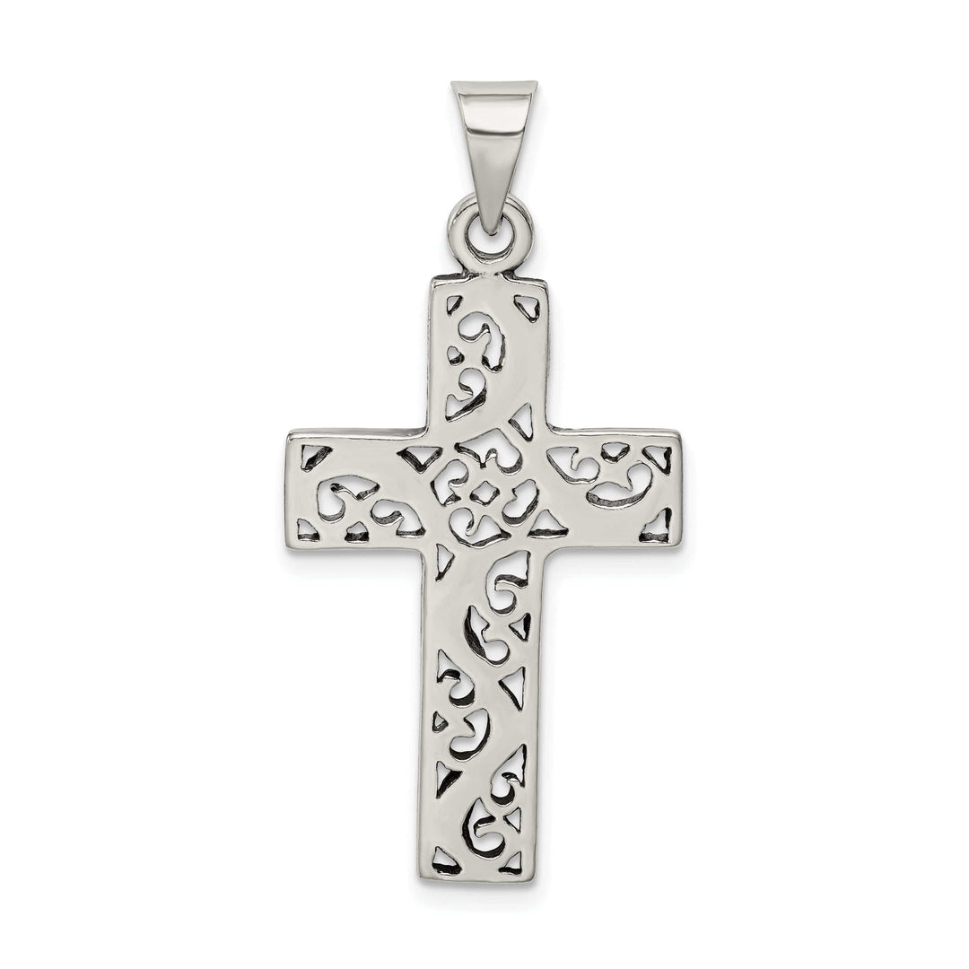 Lovely Rita's Pendants & Charms Sterling Silver Antiqued Scroll Cross Pendant