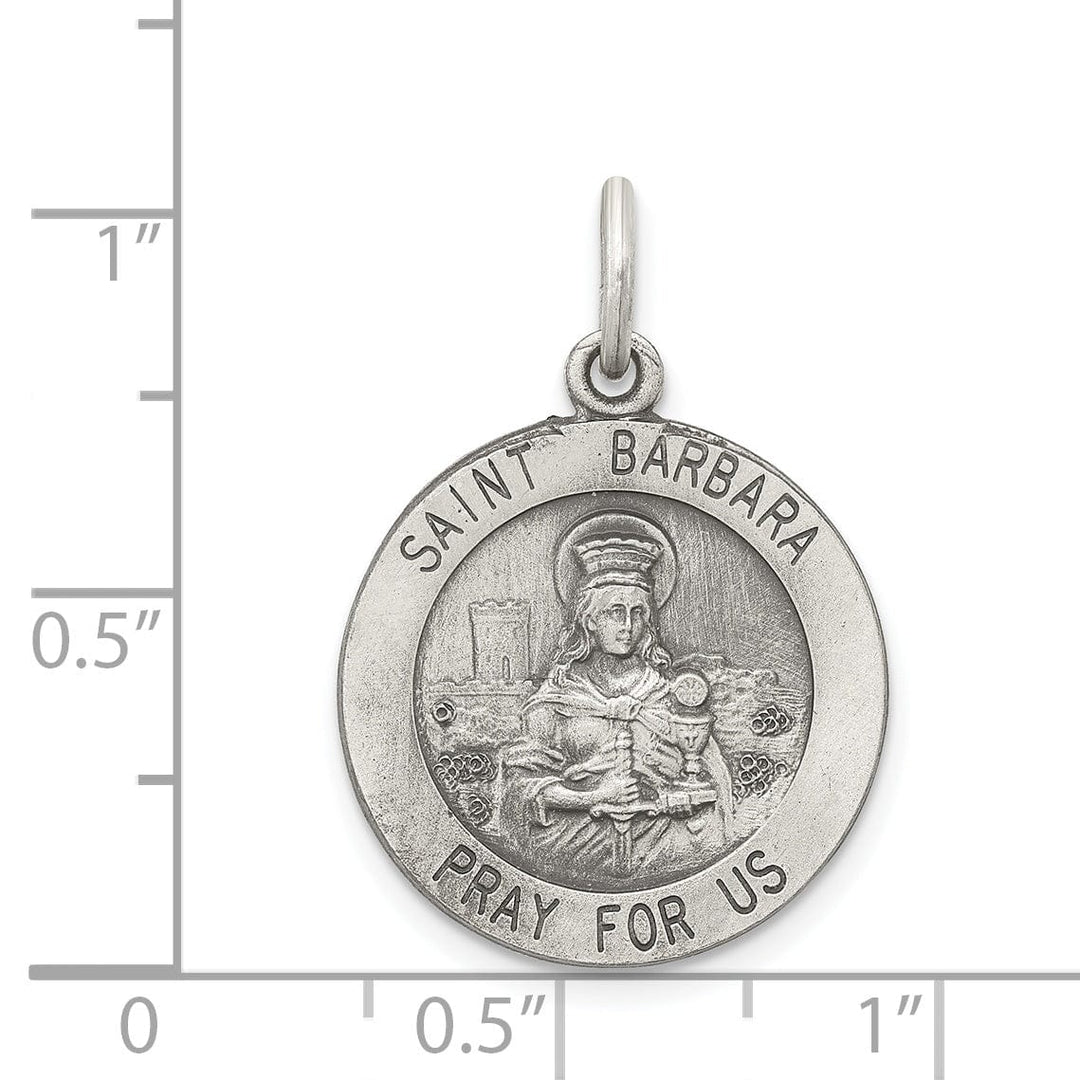 Lovely Rita's Pendants & Charms Sterling Silver Antiqued St. Barbara Medal Pendant