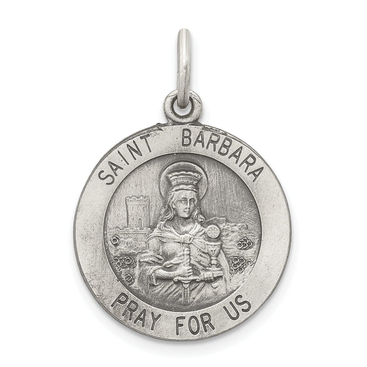 Lovely Rita's Pendants & Charms Sterling Silver Antiqued St. Barbara Medal Pendant