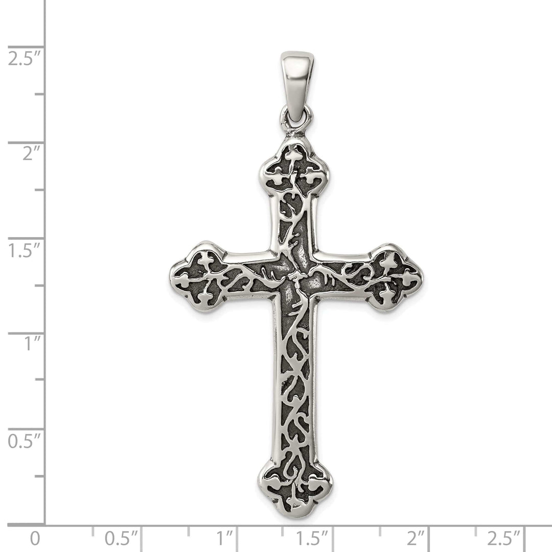 Lovely Rita's Pendants & Charms Sterling Silver Antiqued Thorn Cross Pendant