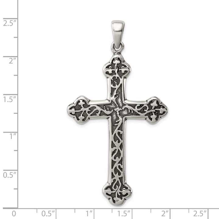 Lovely Rita's Pendants & Charms Sterling Silver Antiqued Thorn Cross Pendant