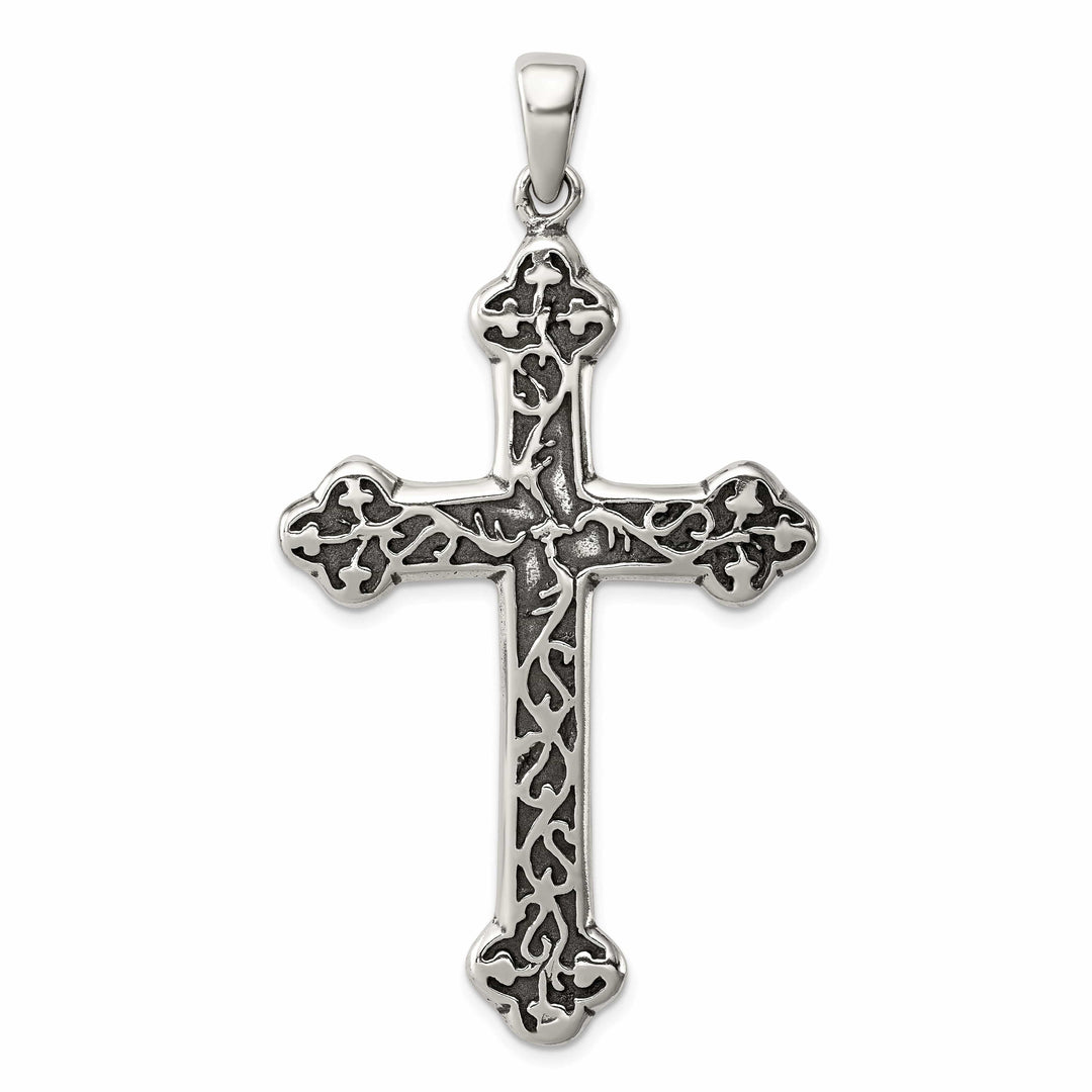 Lovely Rita's Pendants & Charms Sterling Silver Antiqued Thorn Cross Pendant
