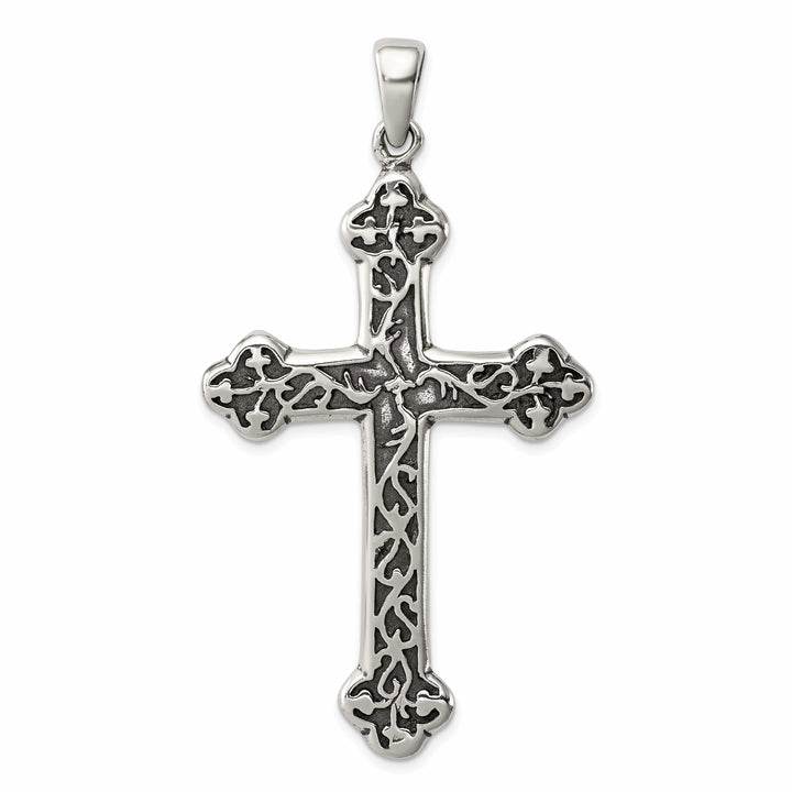 Lovely Rita's Pendants & Charms Sterling Silver Antiqued Thorn Cross Pendant