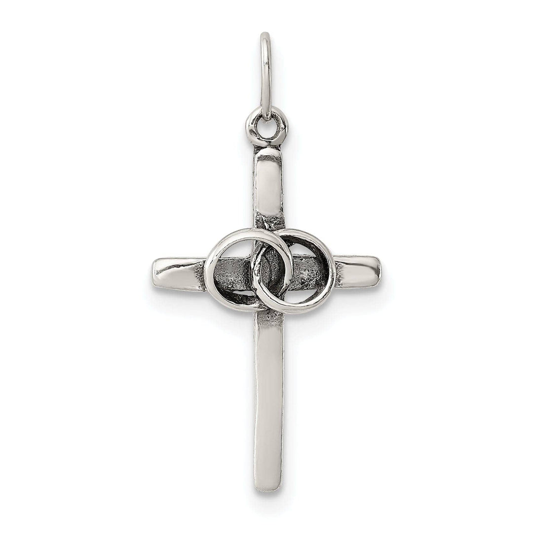 Lovely Rita's Pendants & Charms Sterling Silver Antiqued Wedding Cross Pendant
