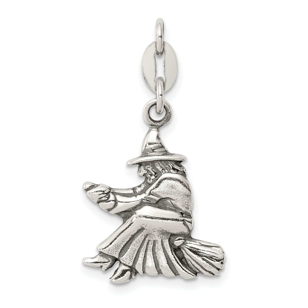 Lovely Rita's Pendants & Charms Sterling Silver Antiqued Witch Slide Pendant