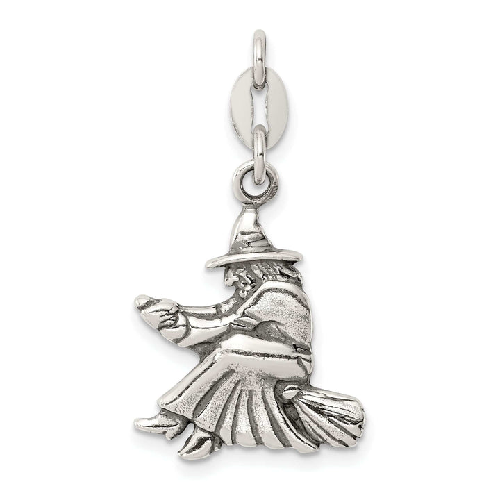 Lovely Rita's Pendants & Charms Sterling Silver Antiqued Witch Slide Pendant