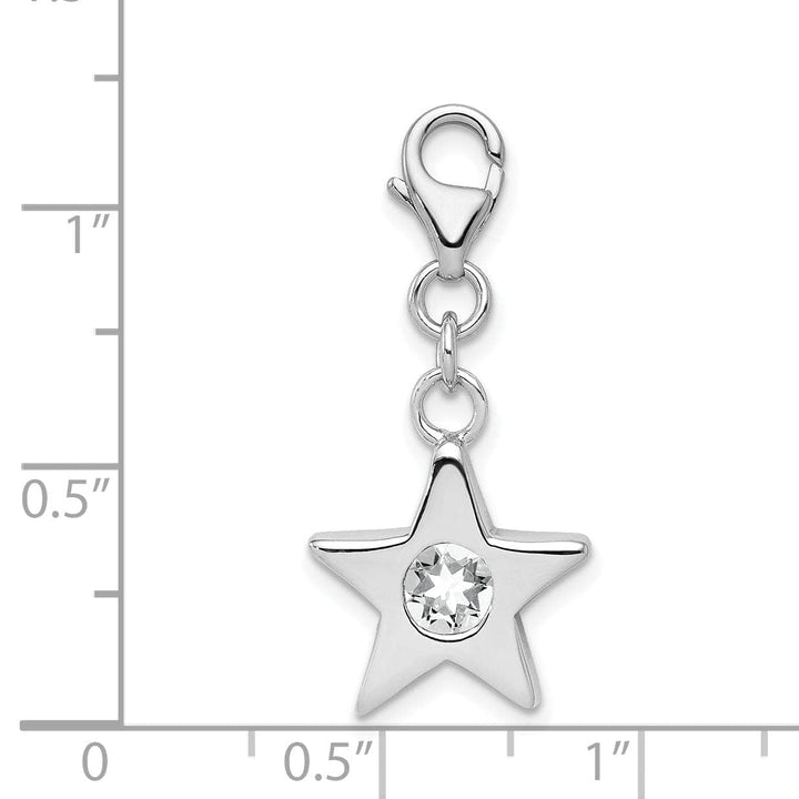Lovely Rita's Pendants & Charms Sterling Silver April C.Z Birthstone Star Charm