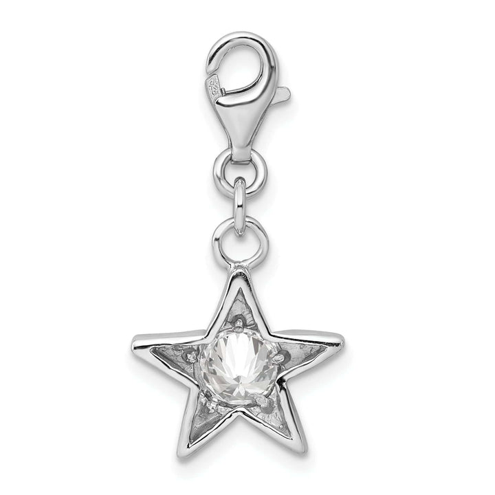 Lovely Rita's Pendants & Charms Sterling Silver April C.Z Birthstone Star Charm