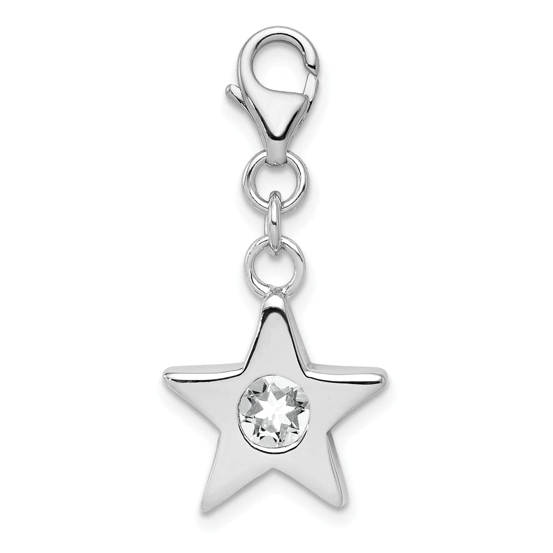 Lovely Rita's Pendants & Charms Sterling Silver April C.Z Birthstone Star Charm