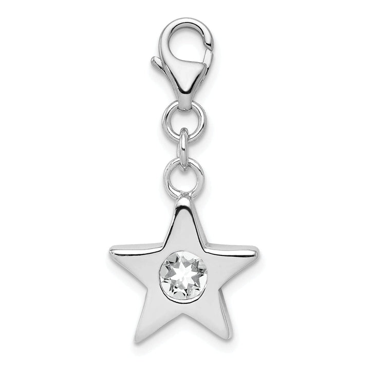 Lovely Rita's Pendants & Charms Sterling Silver April C.Z Birthstone Star Charm