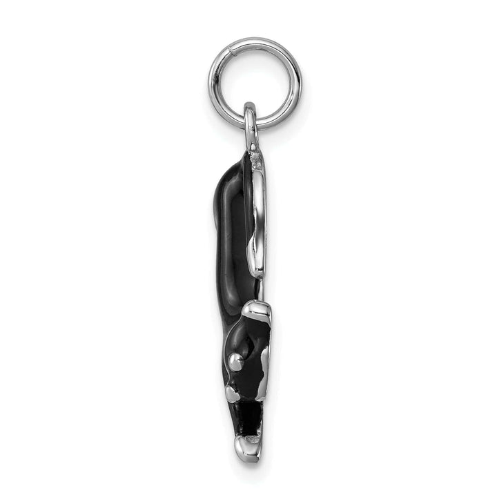Lovely Rita's Pendants & Charms Sterling Silver Black Enamel Cat Charm Pendant