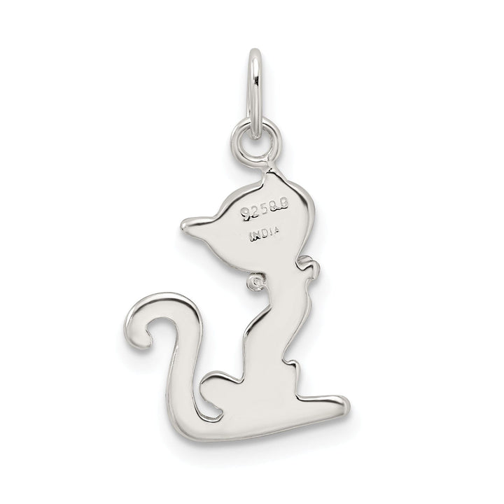 Lovely Rita's Pendants & Charms Sterling Silver Black Enameled Cat Charm