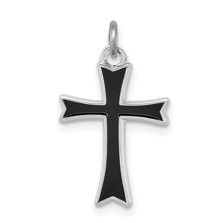 Lovely Rita's Pendants & Charms Sterling Silver Black Enameled Cross