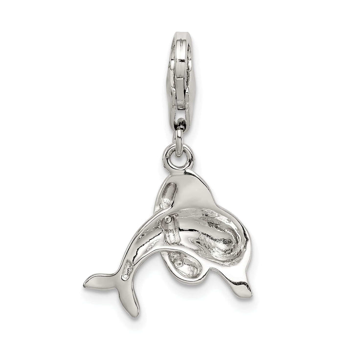 Lovely Rita's Pendants & Charms Sterling Silver Blue Enameled Dolphin Charm