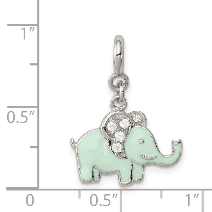 Lovely Rita's Pendants & Charms Sterling Silver Blue Enameled Elephant Charm