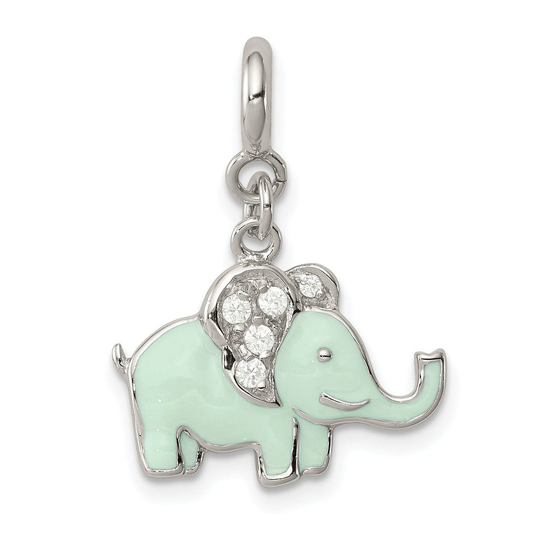 Lovely Rita's Pendants & Charms Sterling Silver Blue Enameled Elephant Charm