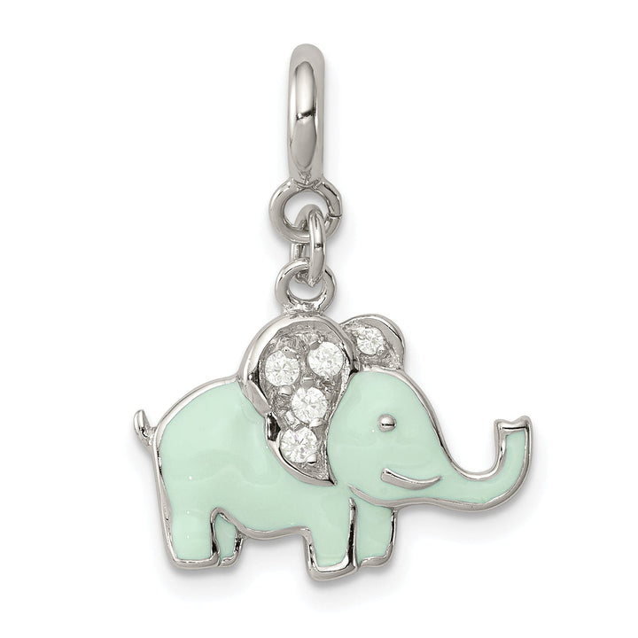 Lovely Rita's Pendants & Charms Sterling Silver Blue Enameled Elephant Charm