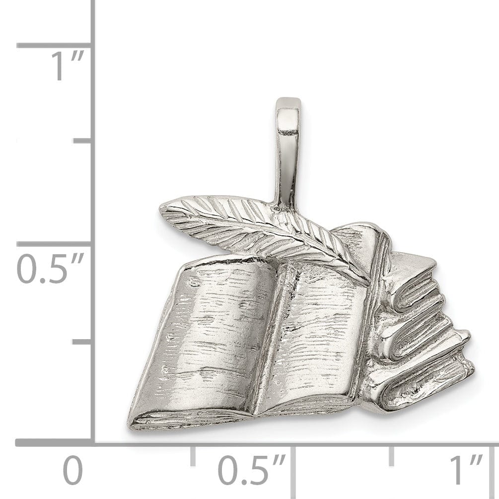 Lovely Rita's Pendants & Charms Sterling Silver Books with Quill Charm